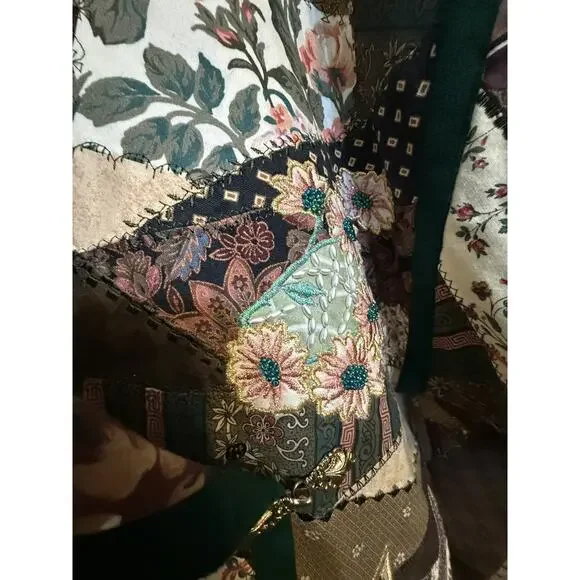 FESTIVAL Patchwork Quilt Large Jacket Upcycled Handmade Kimono Artsy New - Read - Picture 7 of 16